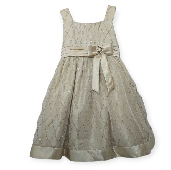 Love Other - LOVE Little Girl's Size 2T Dress Champagne Gold Sleeveless Formal Wedding